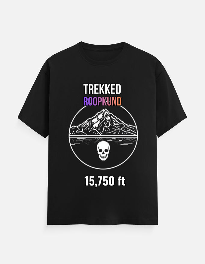 Roopkund trek, mystery lake, skeleton lake, high altitude hiking, adventure tee