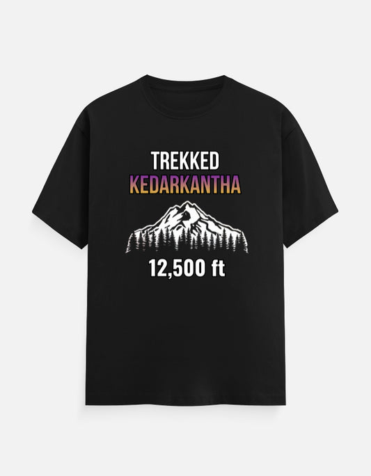 Kedarkantha trek, snow mountain tee, winter hiking, trekking shirt, peak adventure