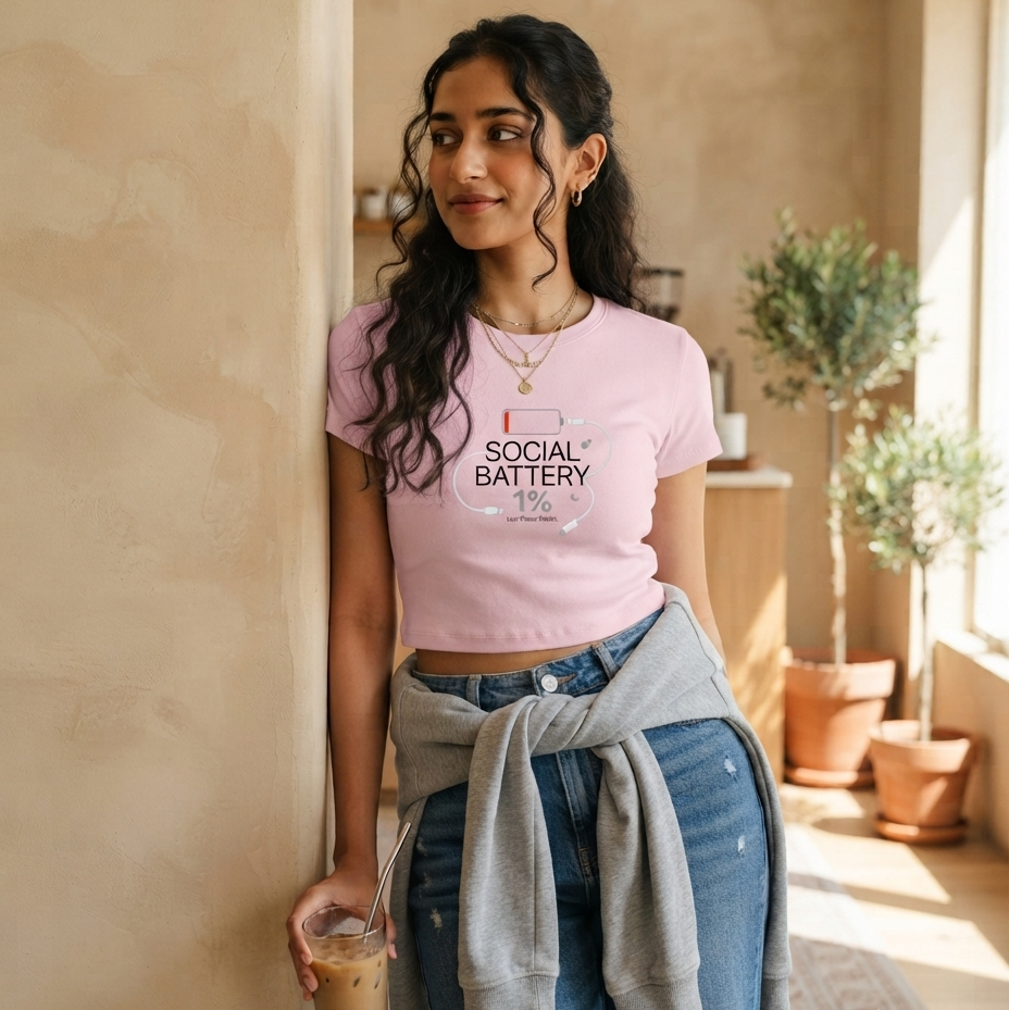 SOCIAL BATTERY: 1% Baby Tee