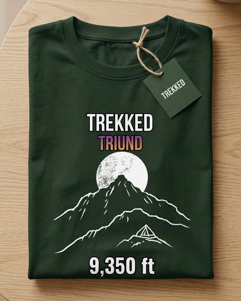 Triund 9350ft Moonlit Mountain Trek Unisex Classic Crew T-Shirt