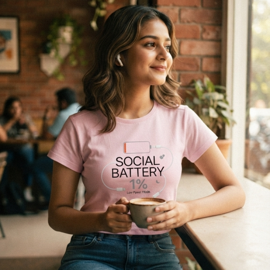 SOCIAL BATTERY: 1% Baby Tee